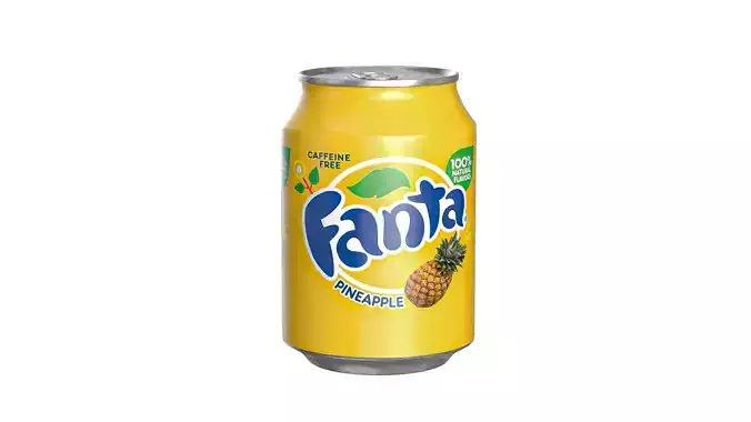 Fanta Pineapple Drink Can 250ml 09 Low-poly 3D model