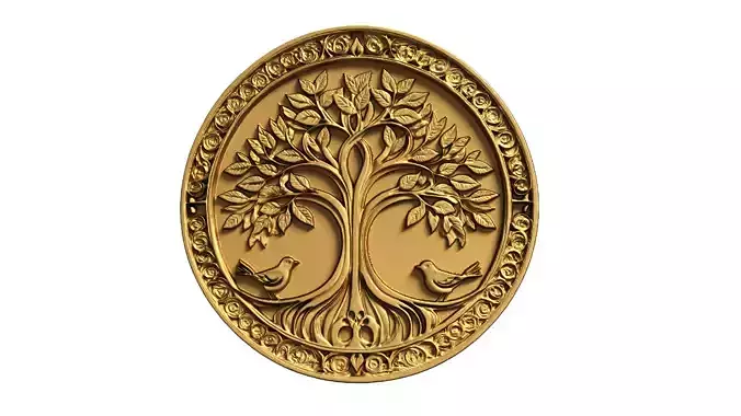 decor set wall panel tree relief CNC 11