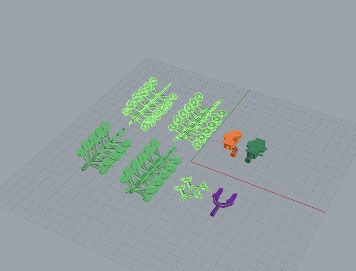 Mdtc Honeycomb bracelet 3 row  3D print model_8