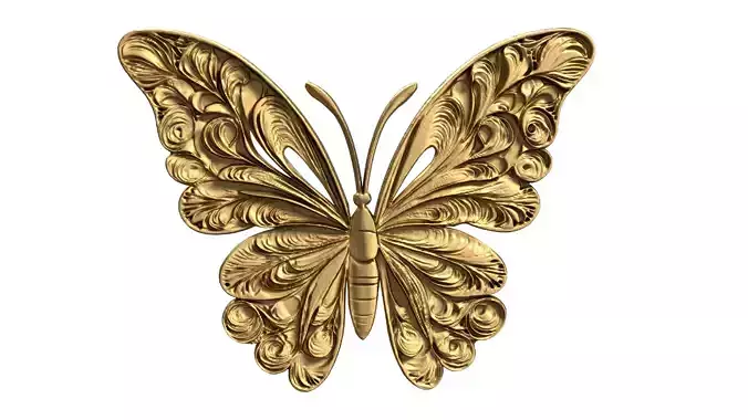 decor set wall panel butterfly relief CNC 12