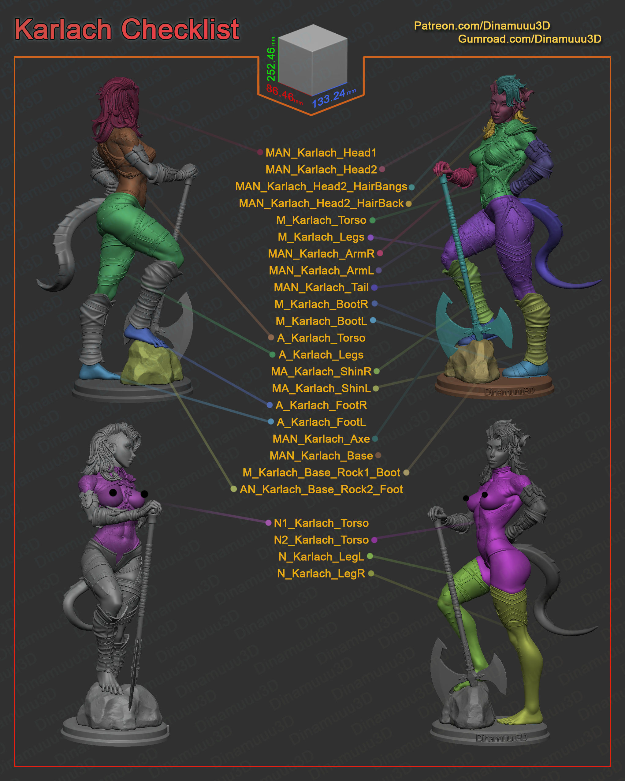 Karlach Multi Version SFW NSFW STL 3D print model 3D print model_8