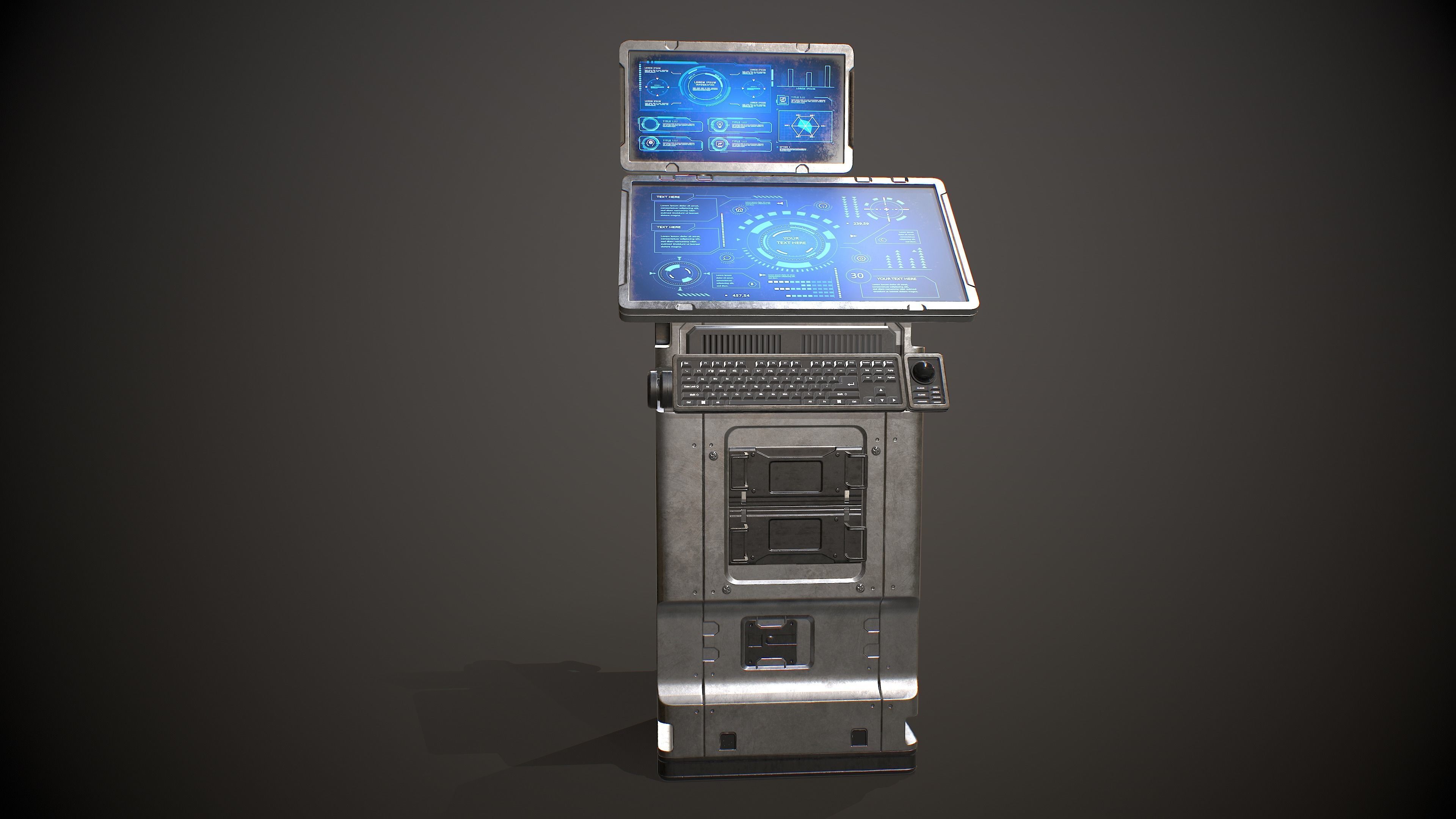 Sci-fi Terminal 5 Low-poly 3D model_3