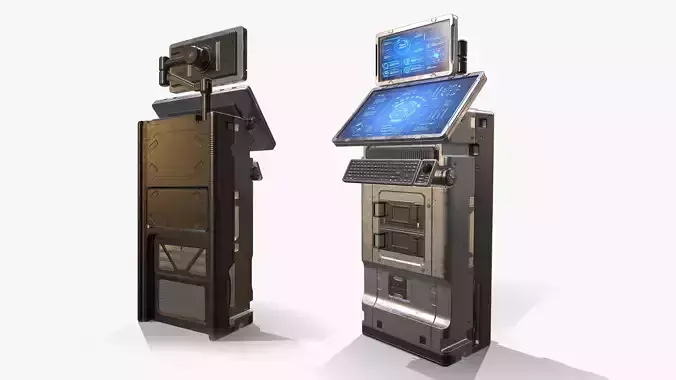 Sci-fi Terminal 5 Low-poly 3D model