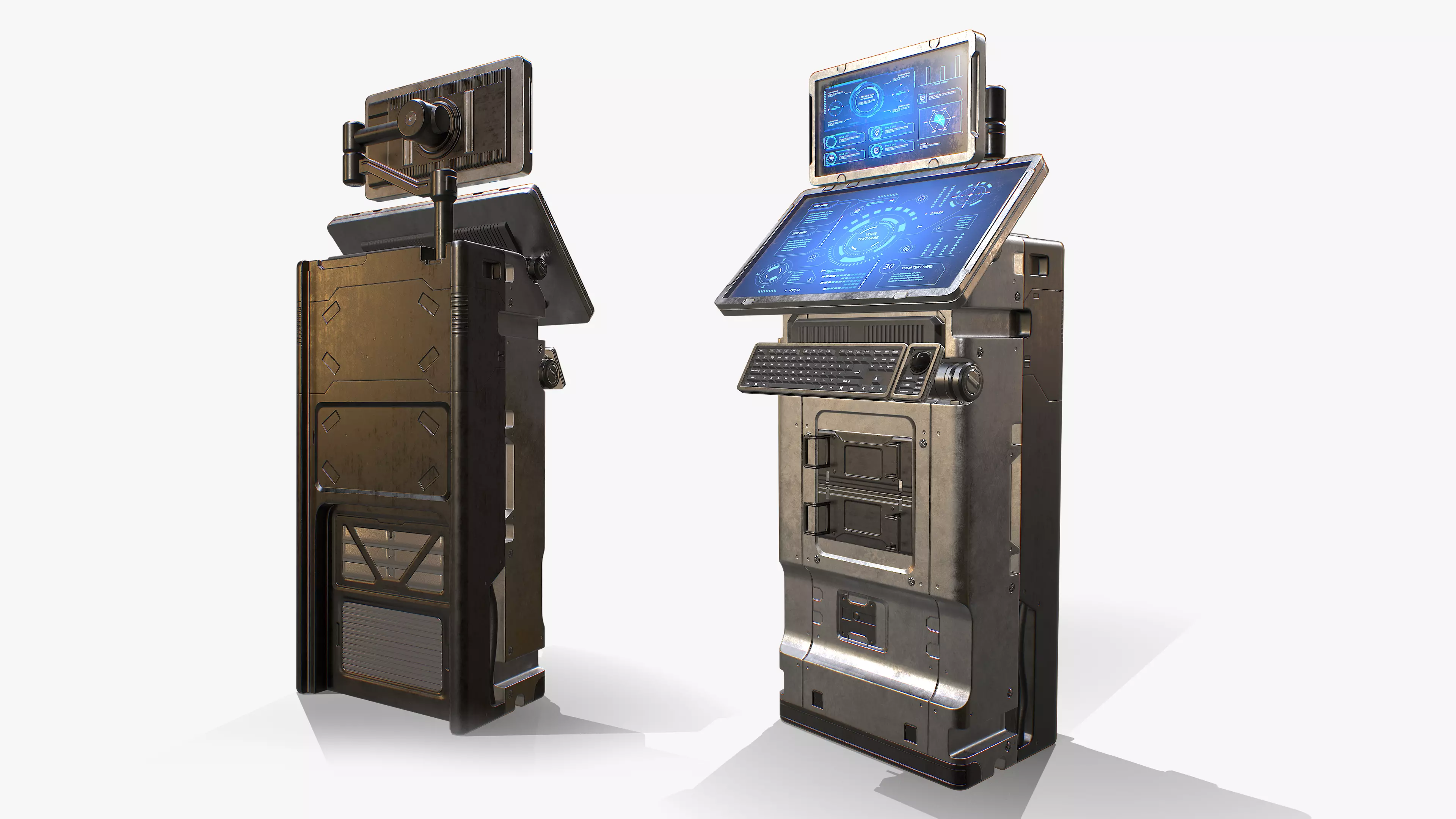 Sci-fi Terminal 5 Low-poly 3D model_0