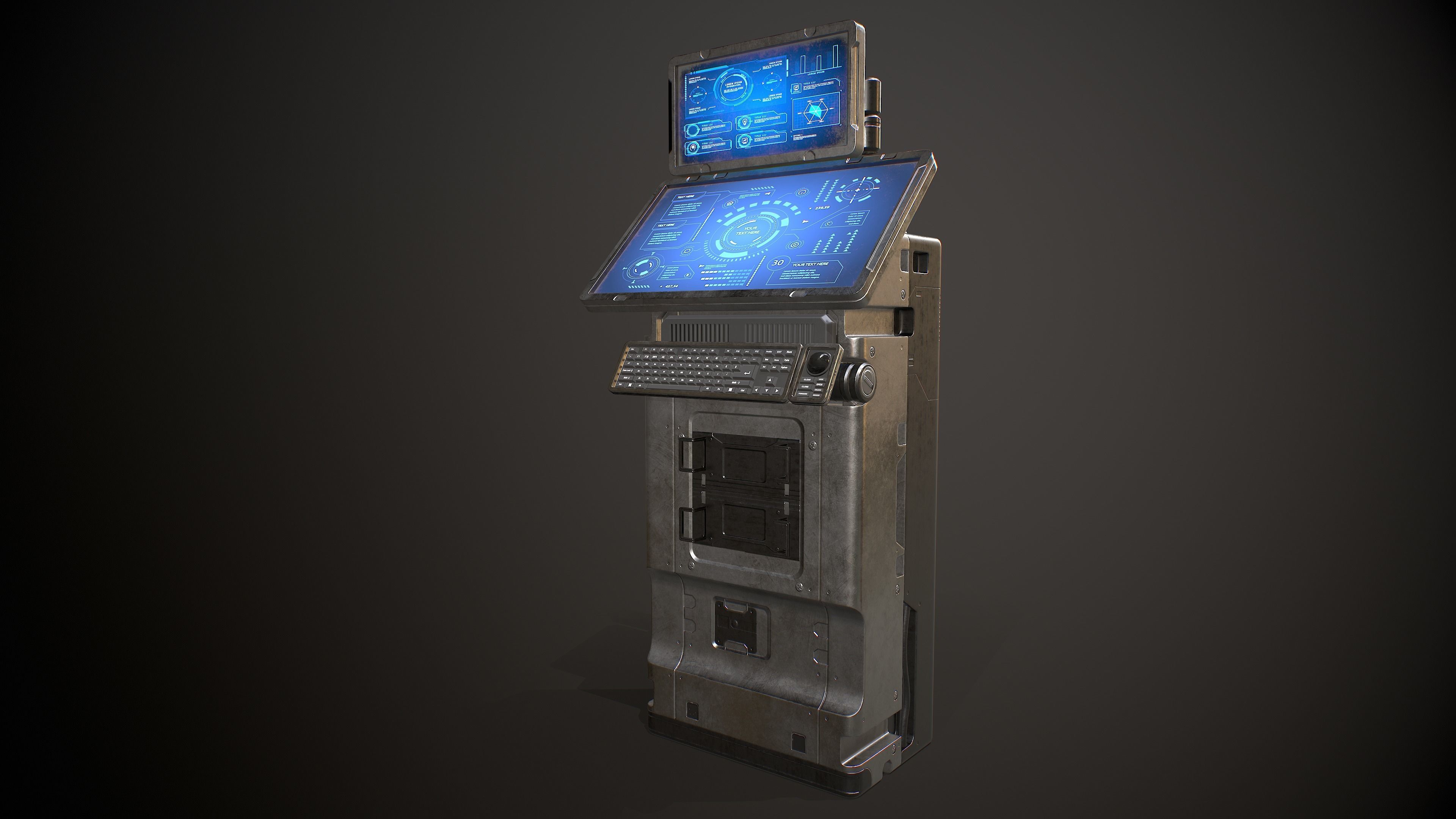 Sci-fi Terminal 5 Low-poly 3D model_4