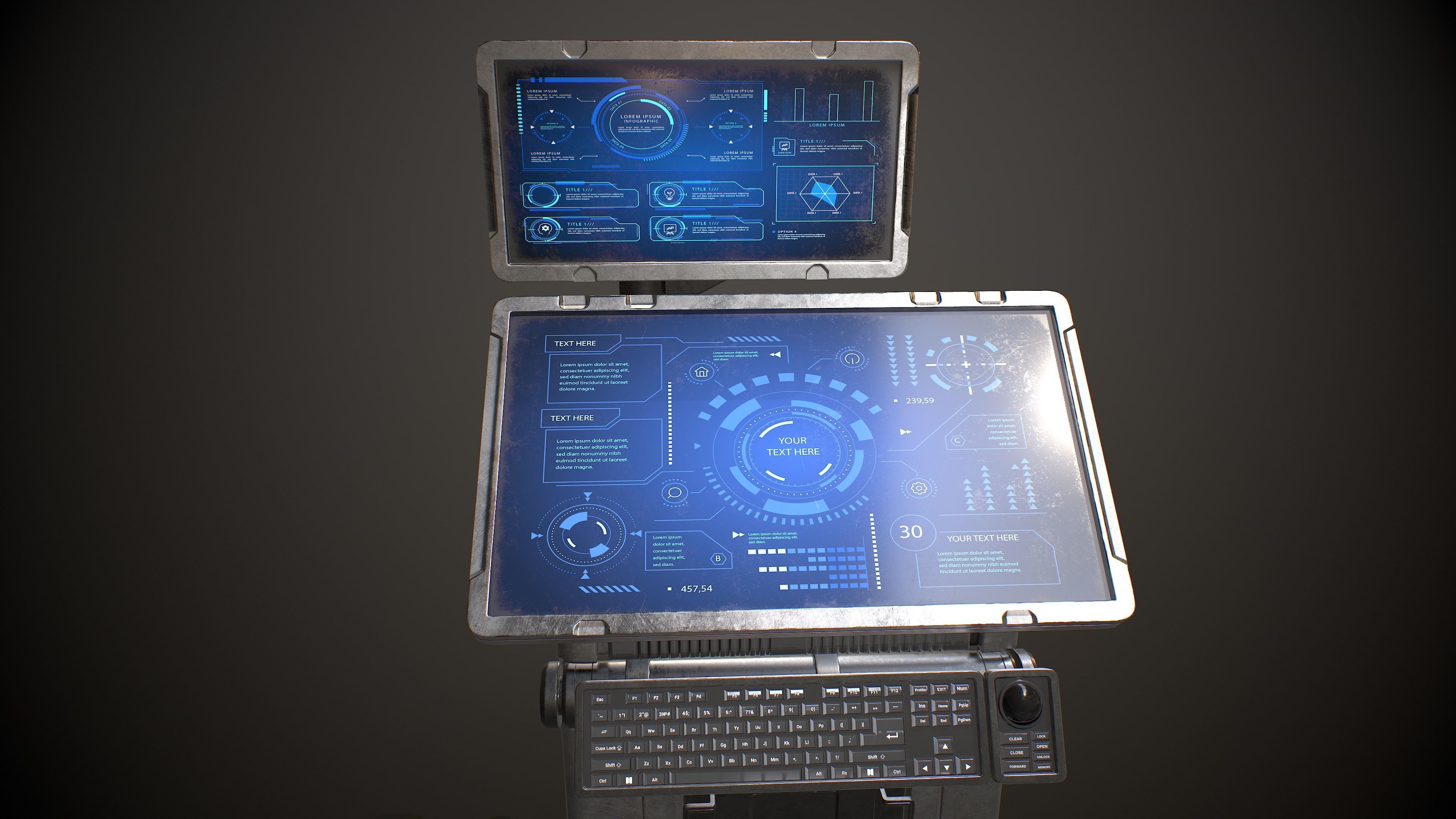 Sci-fi Terminal 5 Low-poly 3D model_6