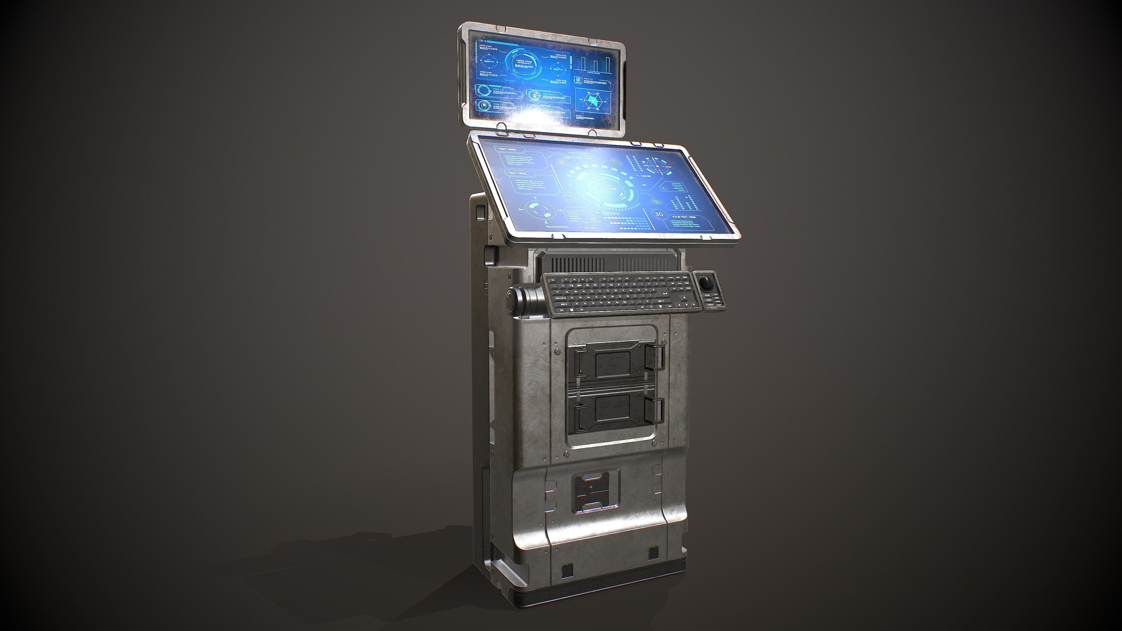 Sci-fi Terminal 5 Low-poly 3D model_2