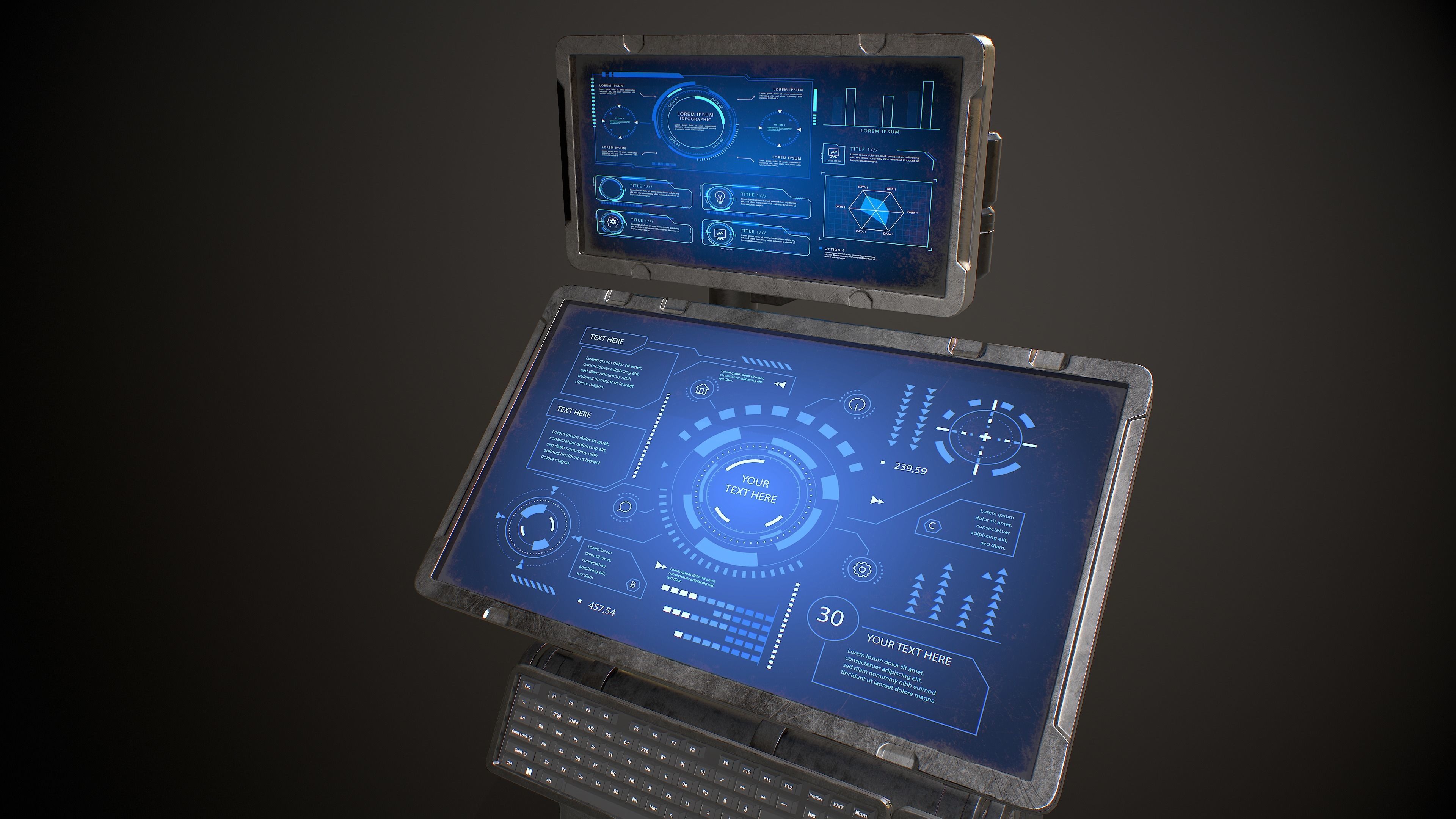 Sci-fi Terminal 5 Low-poly 3D model_5
