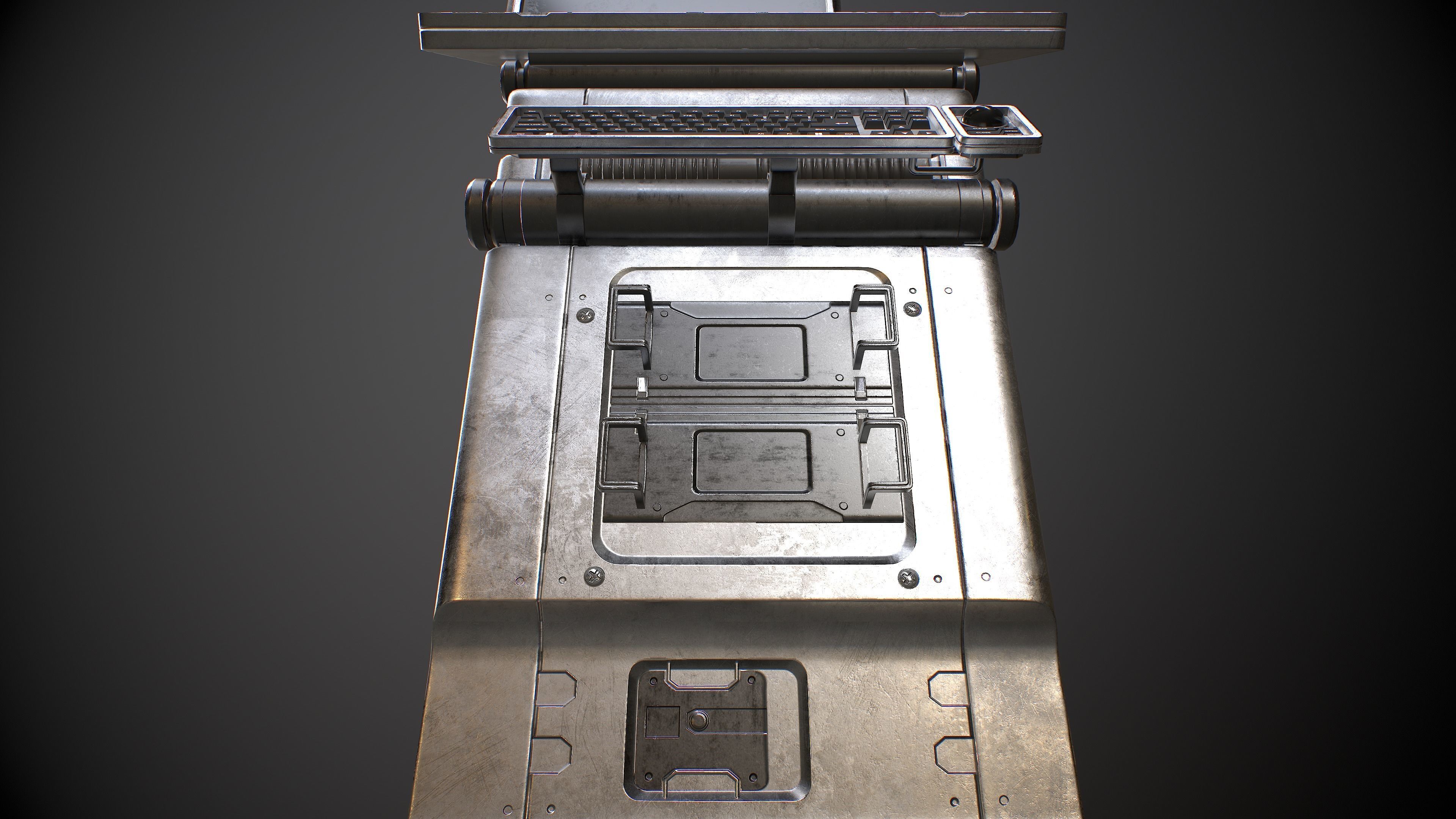 Sci-fi Terminal 5 Low-poly 3D model_35