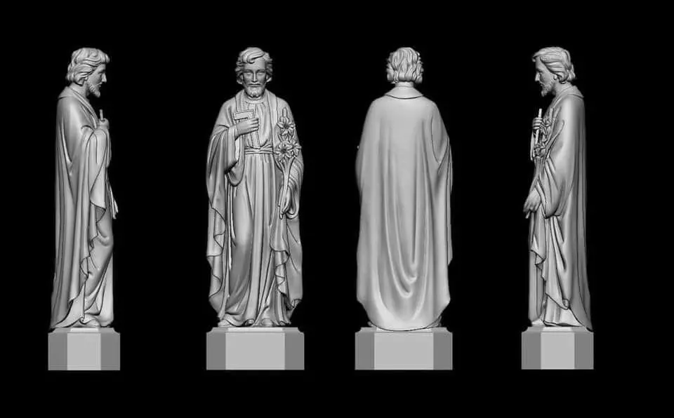 Jesus with ruler 3D print model_0