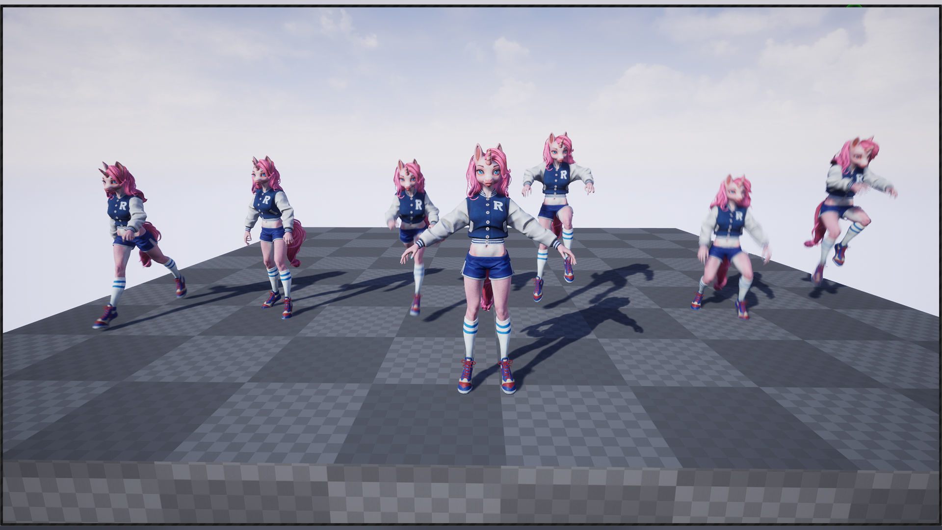 Unicorn girl Low-poly 3D model_17