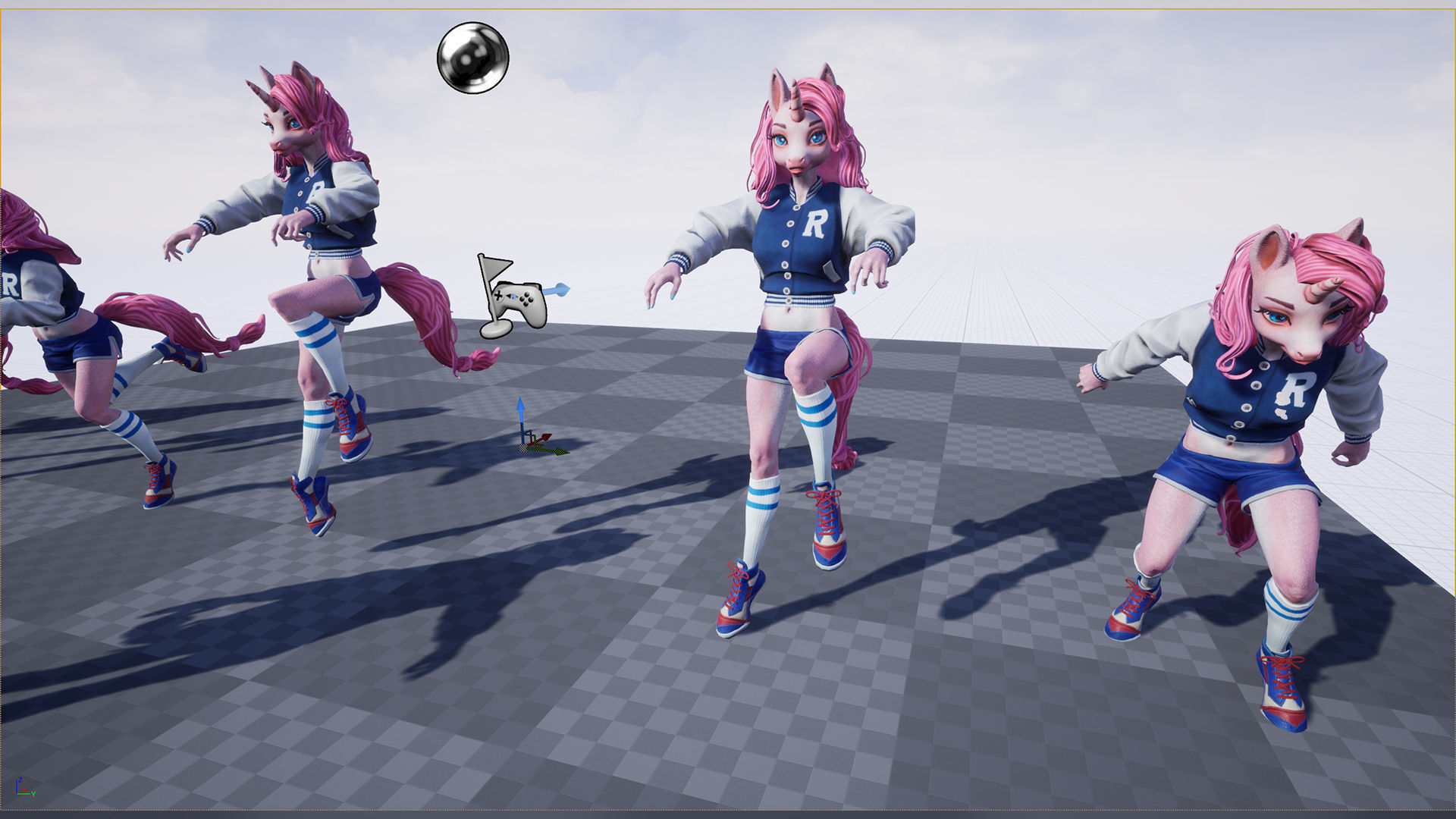 Unicorn girl Low-poly 3D model_20