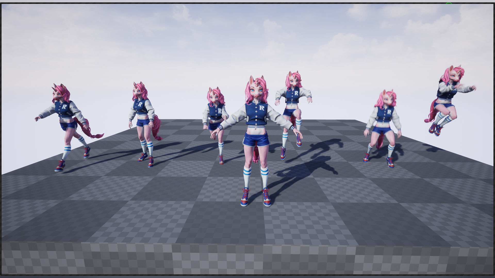 Unicorn girl Low-poly 3D model_16