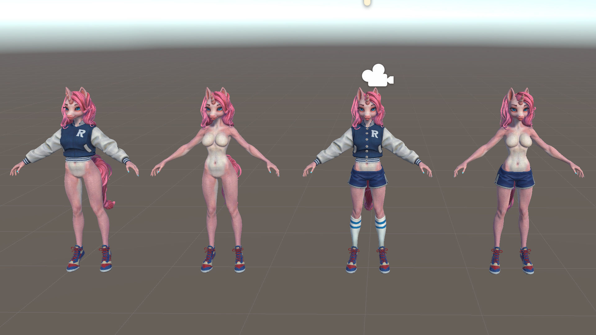 Unicorn girl Low-poly 3D model_29