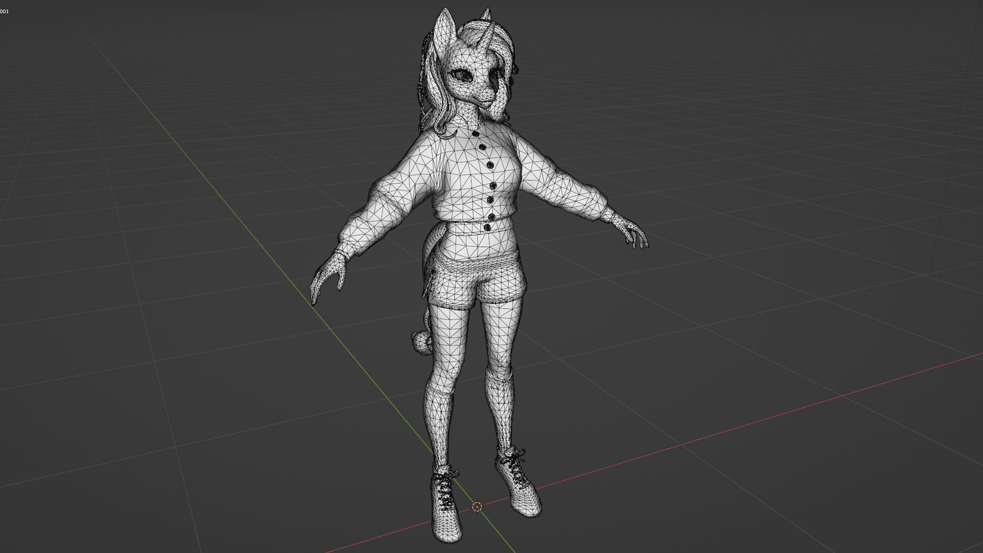 Unicorn girl Low-poly 3D model_13