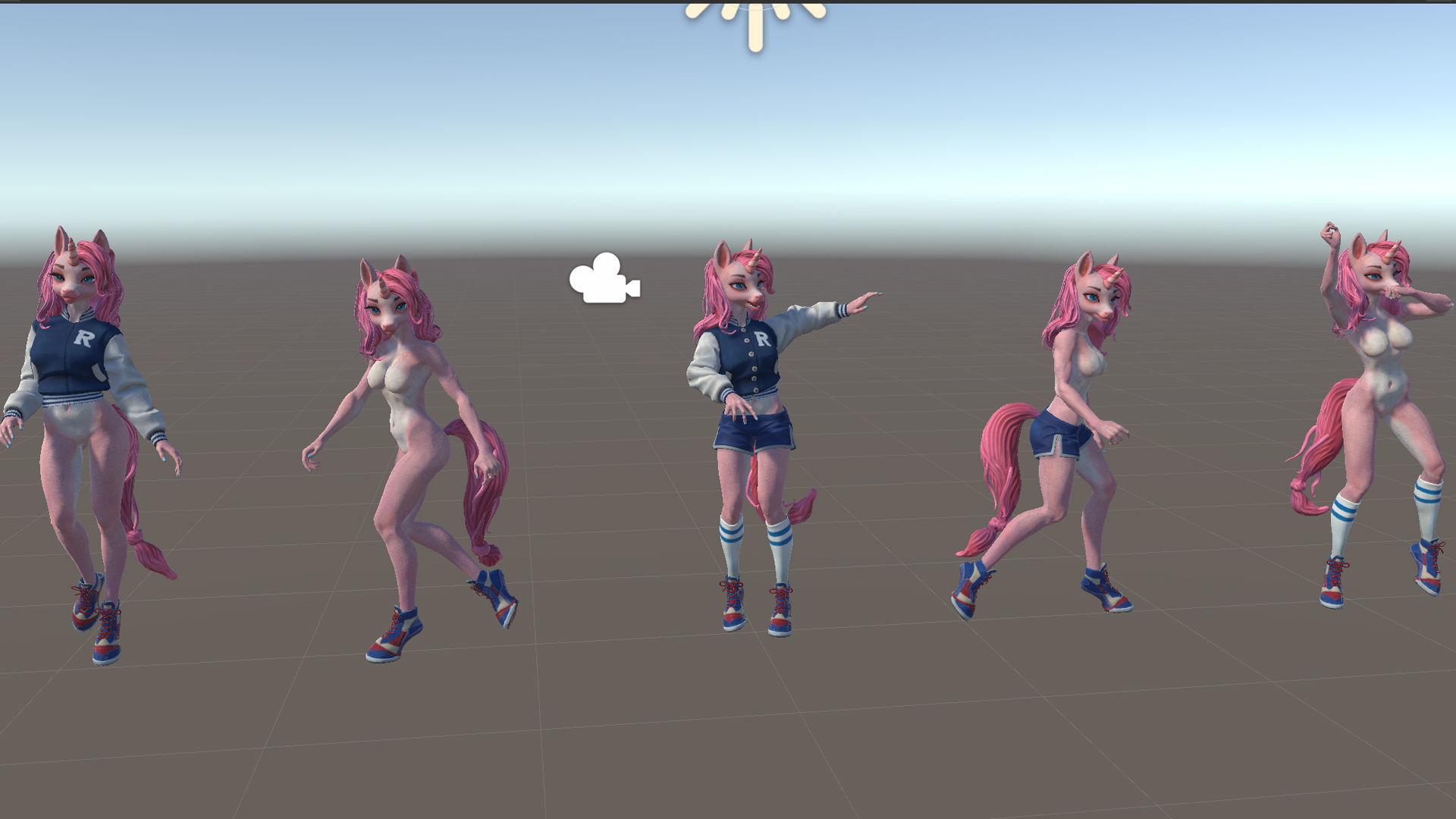 Unicorn girl Low-poly 3D model_27