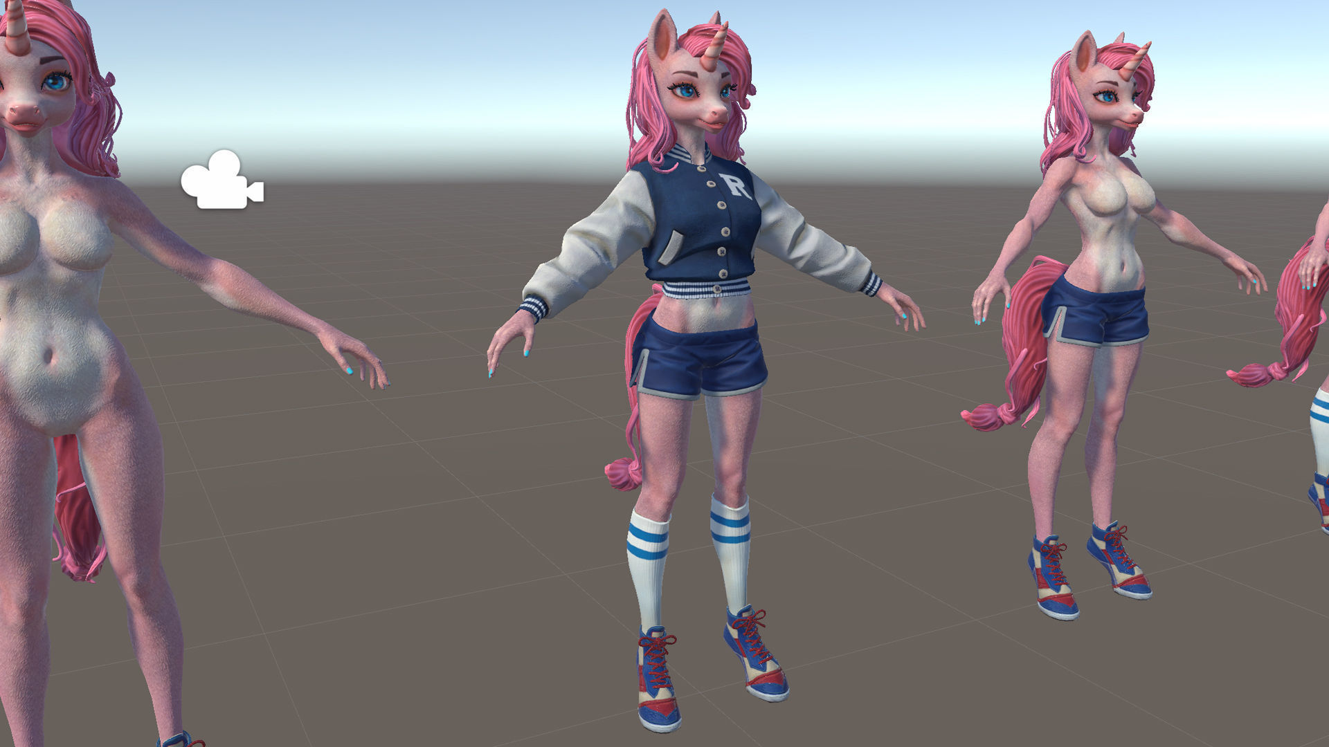 Unicorn girl Low-poly 3D model_25