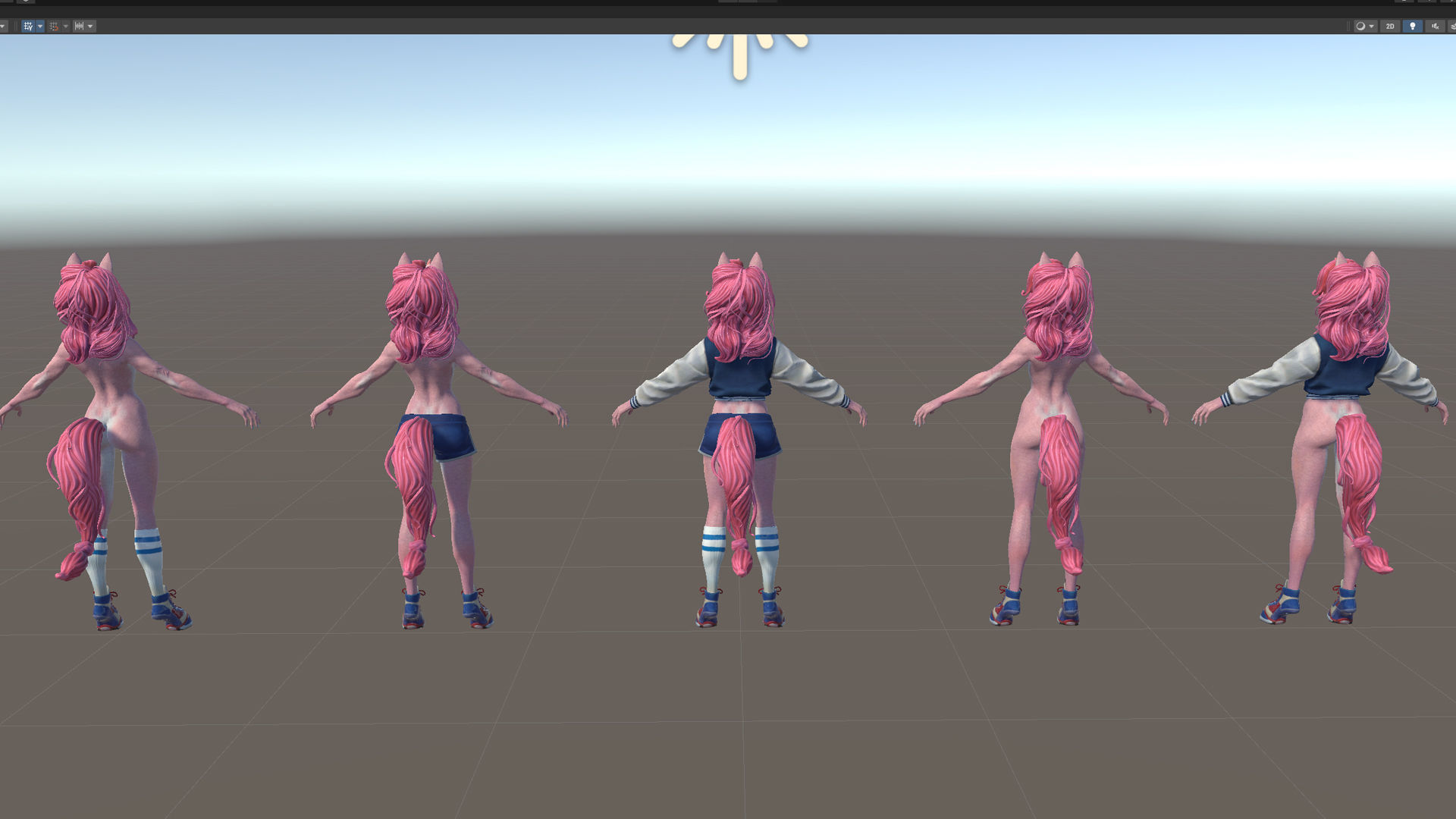 Unicorn girl Low-poly 3D model_30