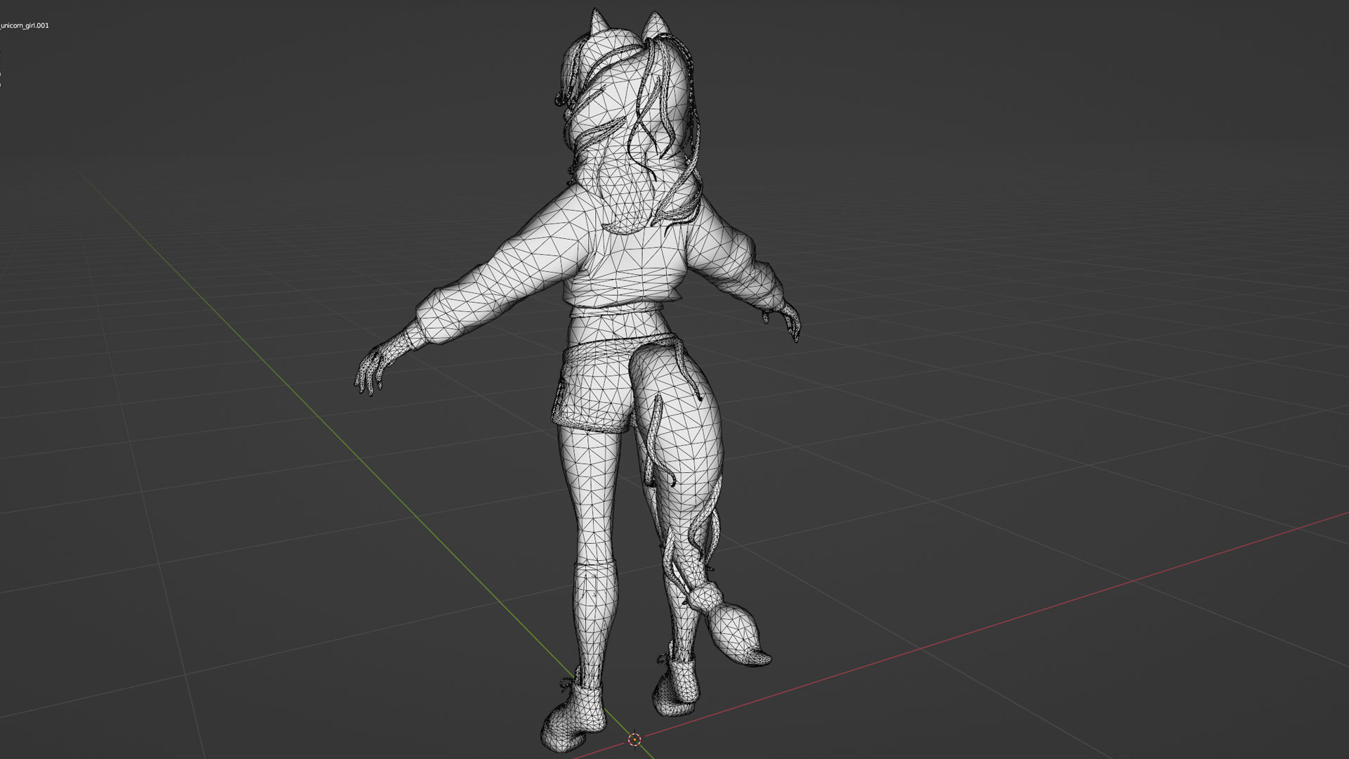 Unicorn girl Low-poly 3D model_12