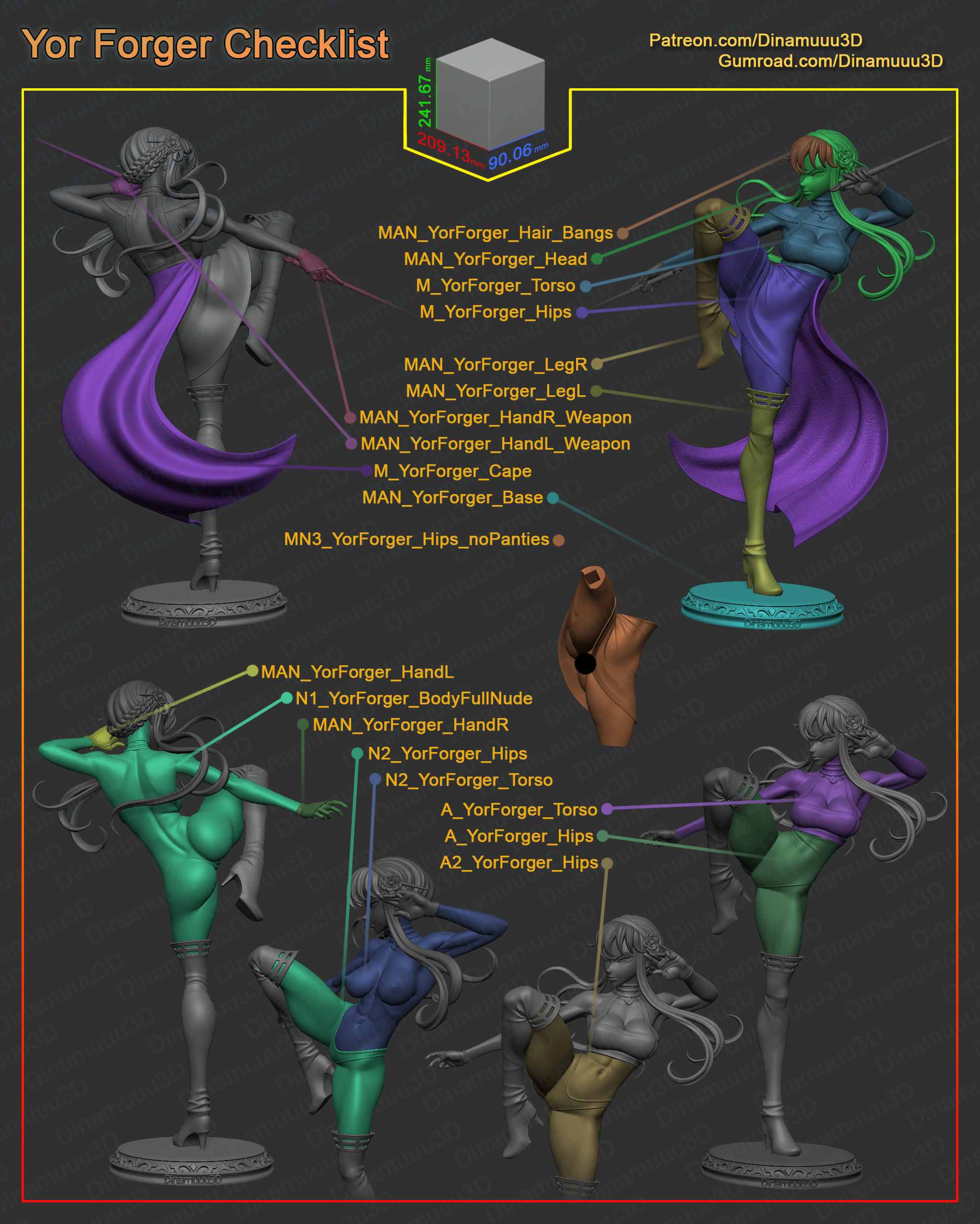 Yor Forger Spy X Family Multi Version SFW NSFW STL 3D print model_10