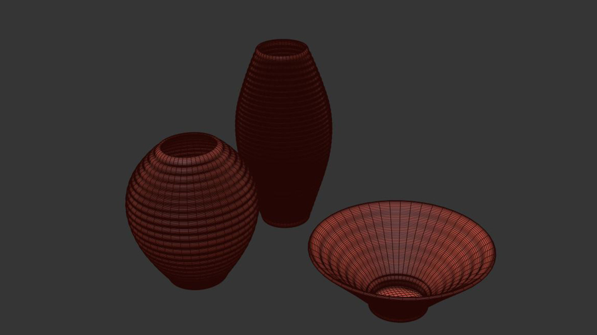 Otsu Round White Ceramic Textured Vase 3D model_7
