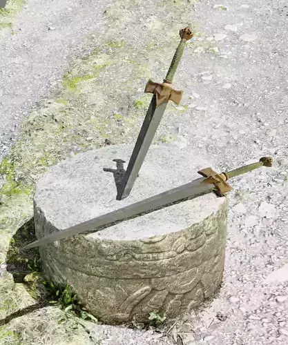 Sword 3D free bastion Sword Low-poly 3D model