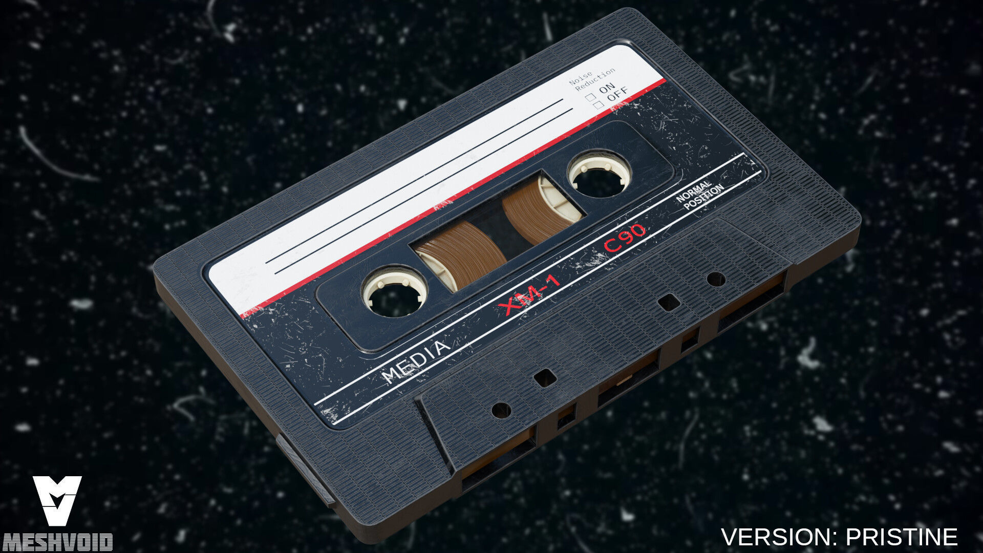 RETRO AUDIOTAPE SUBD AND NONSUBD LOWPOLY WITH 4 TEXTURE SETS Low-poly 3D model_3