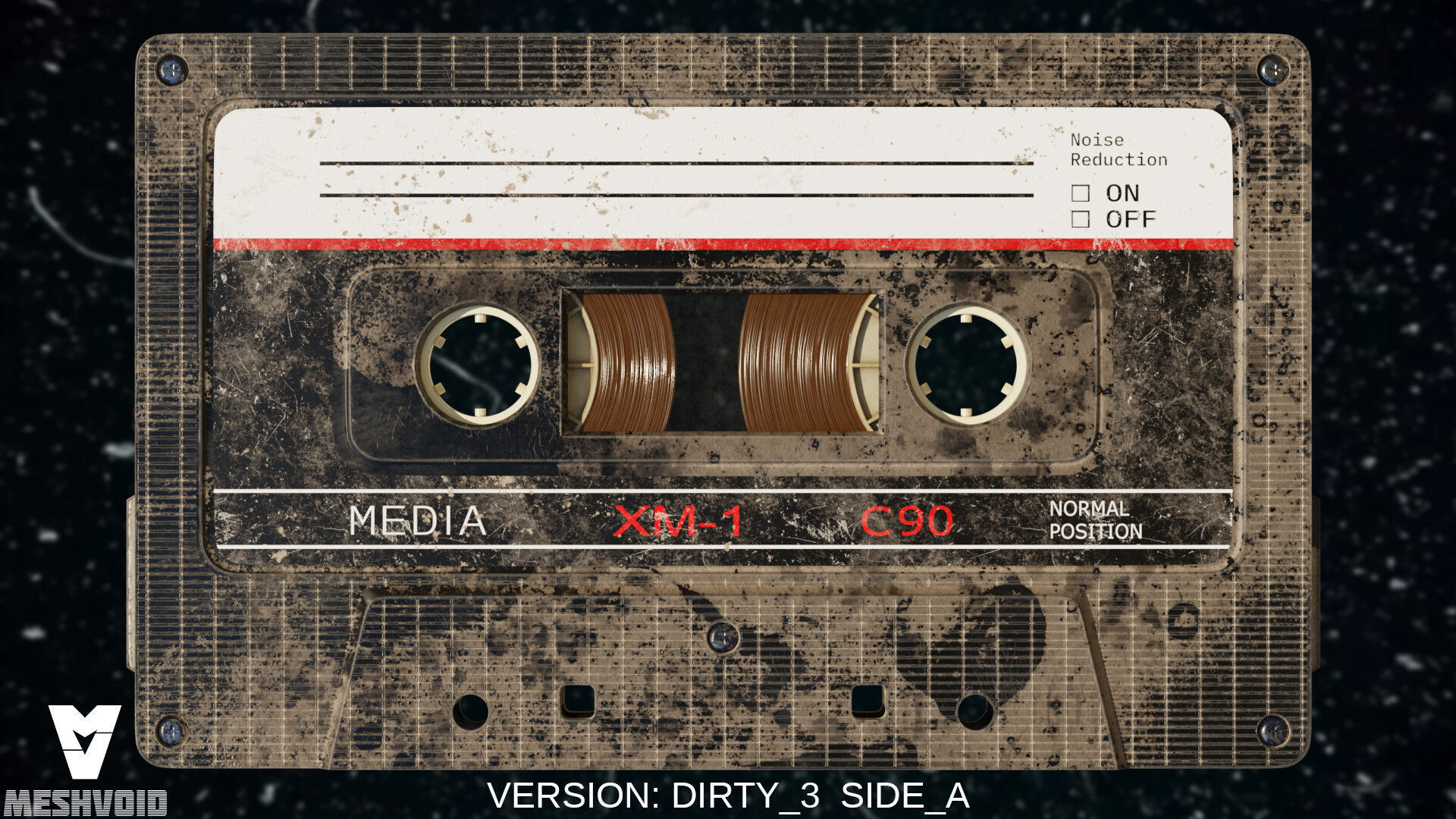 RETRO AUDIOTAPE SUBD AND NONSUBD LOWPOLY WITH 4 TEXTURE SETS Low-poly 3D model_10