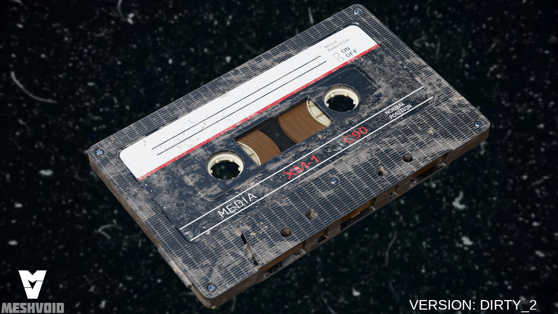 RETRO AUDIOTAPE SUBD AND NONSUBD LOWPOLY WITH 4 TEXTURE SETS Low-poly 3D model_9