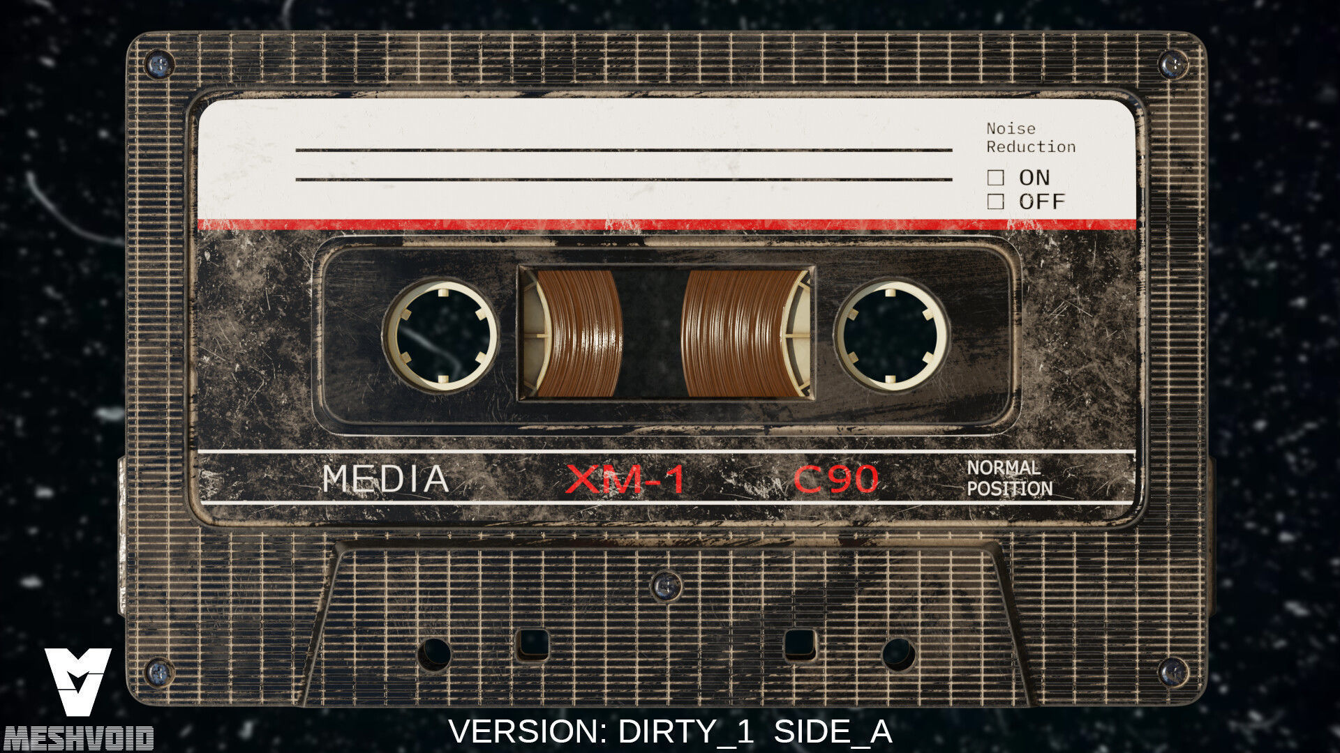 RETRO AUDIOTAPE SUBD AND NONSUBD LOWPOLY WITH 4 TEXTURE SETS Low-poly 3D model_4