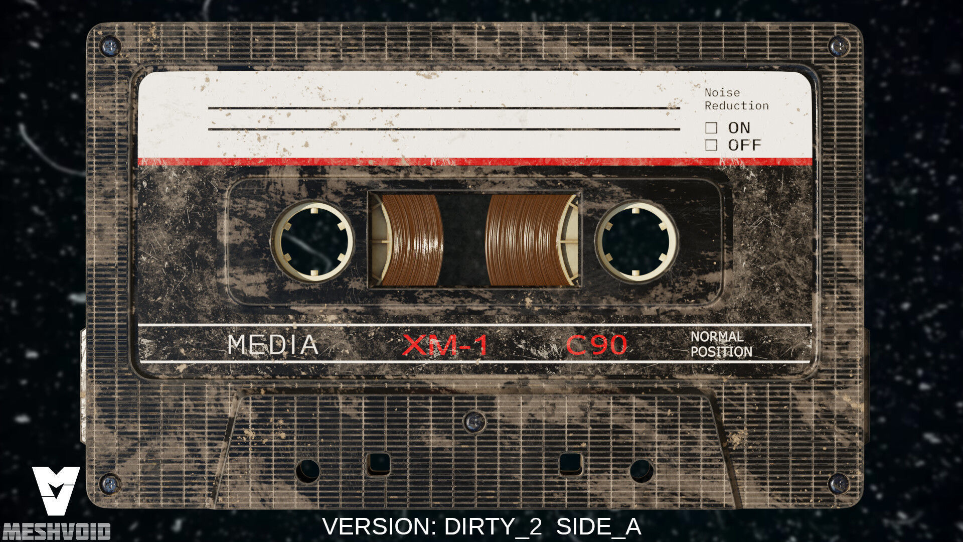 RETRO AUDIOTAPE SUBD AND NONSUBD LOWPOLY WITH 4 TEXTURE SETS Low-poly 3D model_7