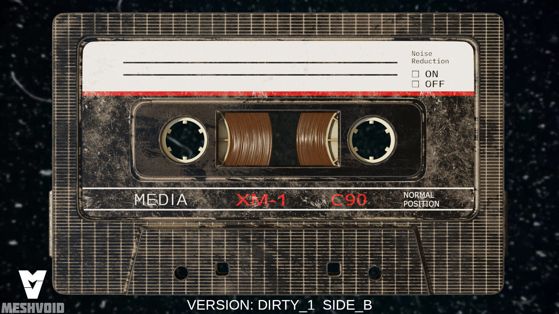 RETRO AUDIOTAPE SUBD AND NONSUBD LOWPOLY WITH 4 TEXTURE SETS Low-poly 3D model_5