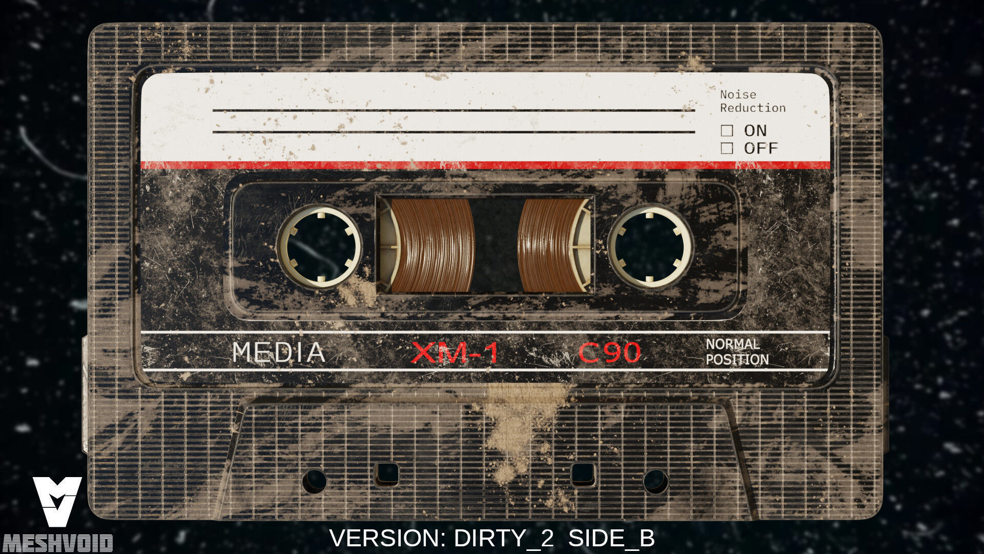 RETRO AUDIOTAPE SUBD AND NONSUBD LOWPOLY WITH 4 TEXTURE SETS Low-poly 3D model_8