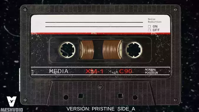 RETRO AUDIOTAPE SUBD AND NONSUBD LOWPOLY WITH 4 TEXTURE SETS Low-poly 3D model