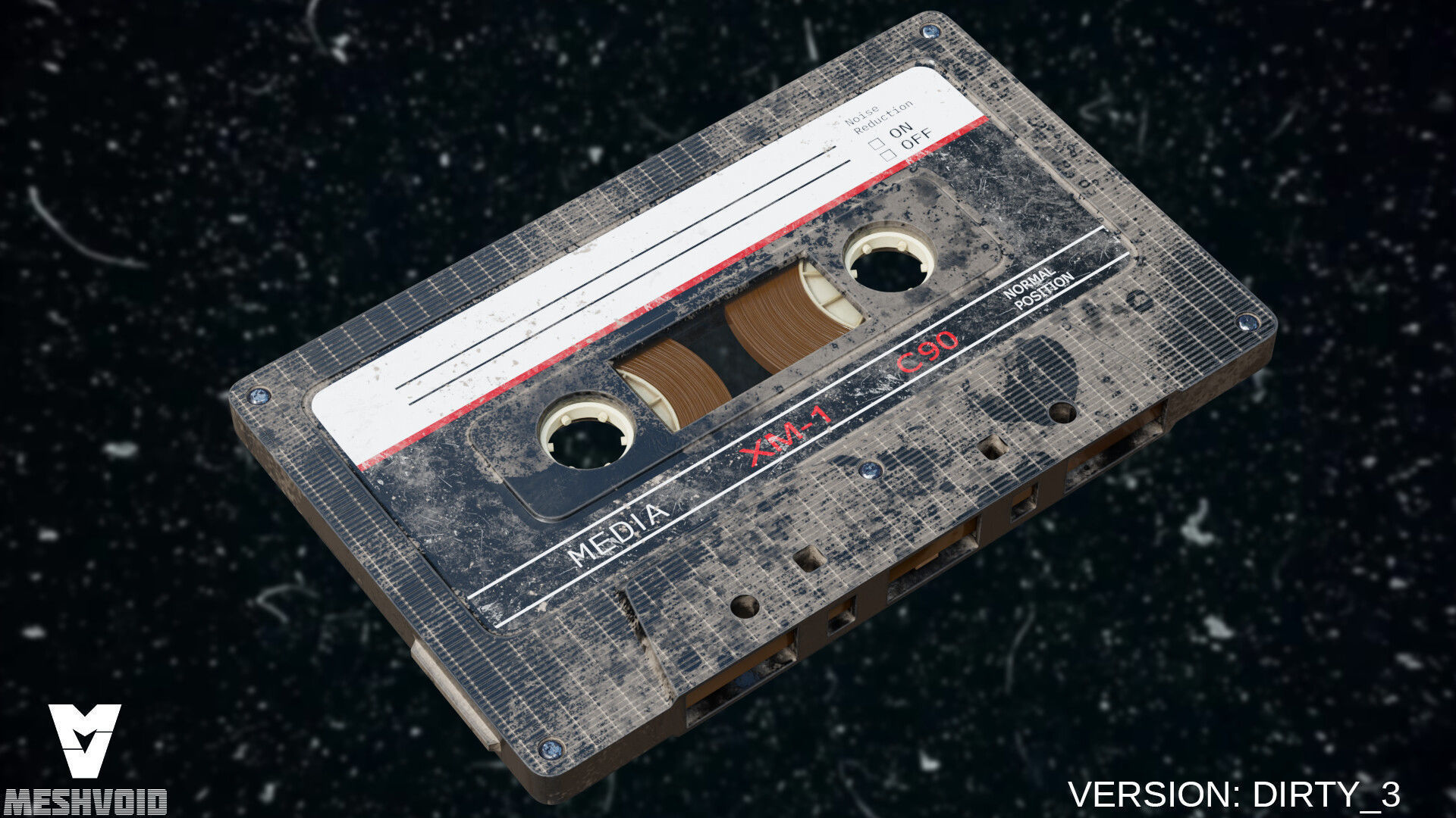 RETRO AUDIOTAPE SUBD AND NONSUBD LOWPOLY WITH 4 TEXTURE SETS Low-poly 3D model_12