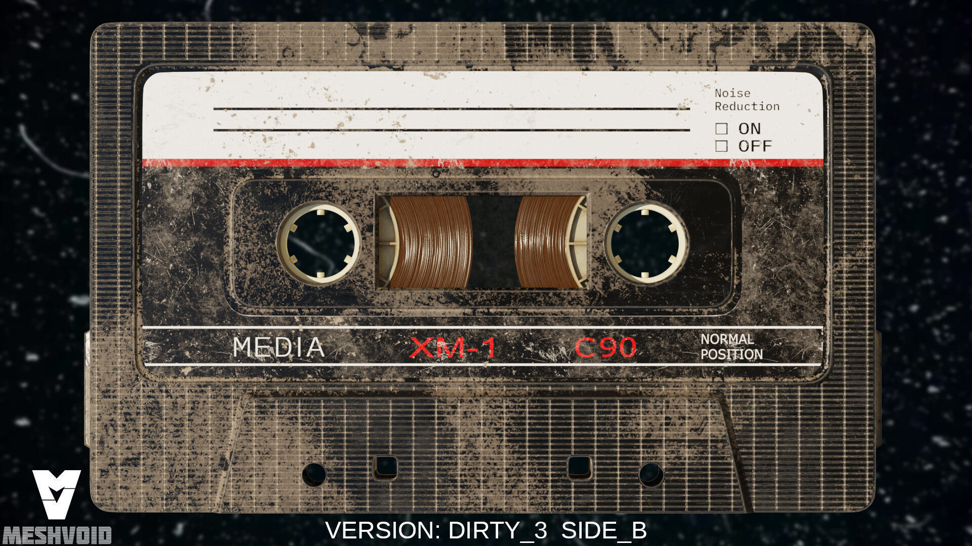 RETRO AUDIOTAPE SUBD AND NONSUBD LOWPOLY WITH 4 TEXTURE SETS Low-poly 3D model_11