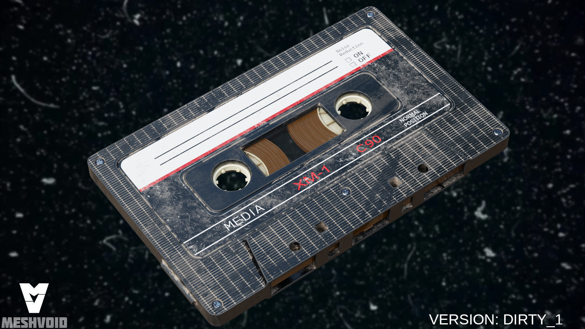 RETRO AUDIOTAPE SUBD AND NONSUBD LOWPOLY WITH 4 TEXTURE SETS Low-poly 3D model_6