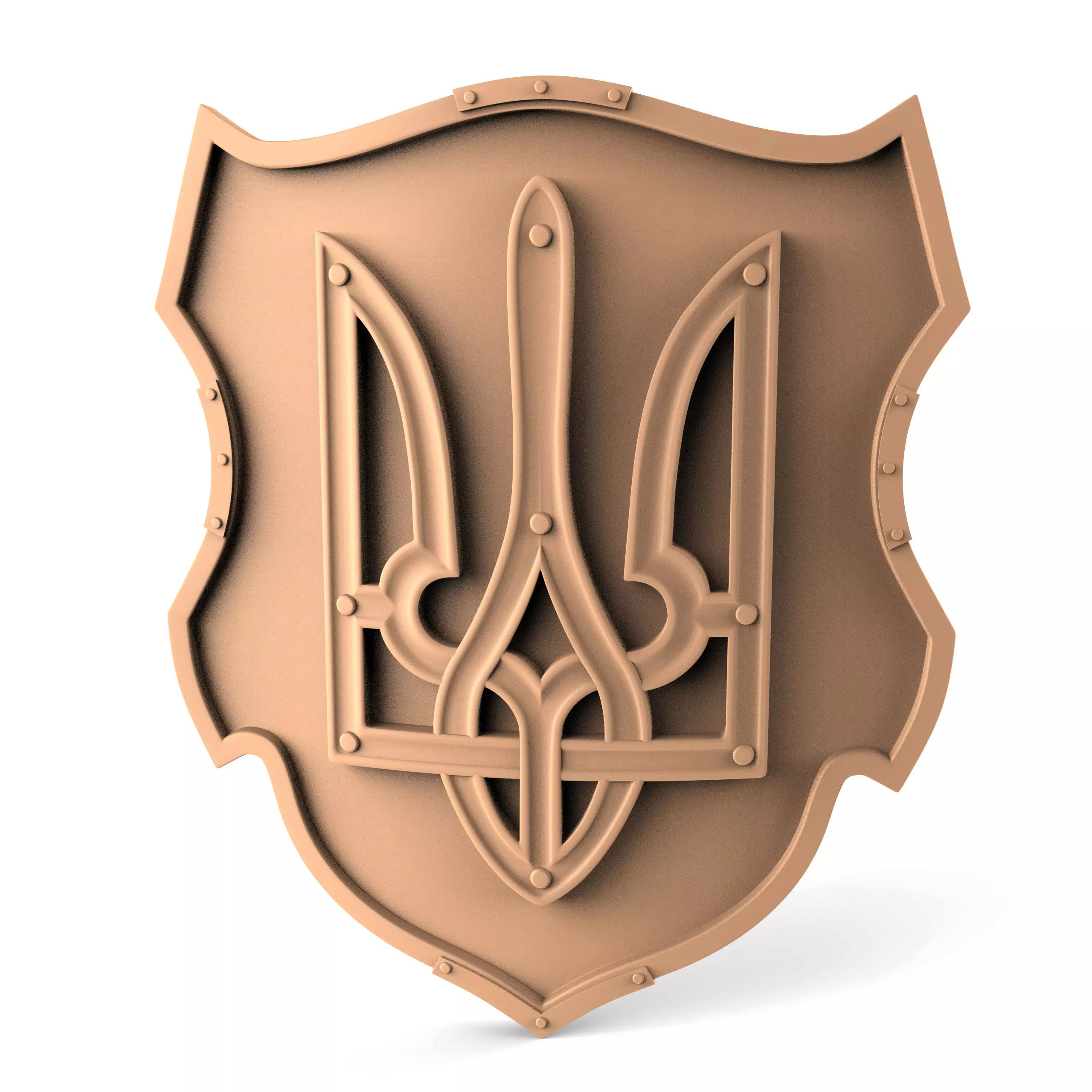 Shield of a warrior with a trident for cnc and 3d printing 3D print model