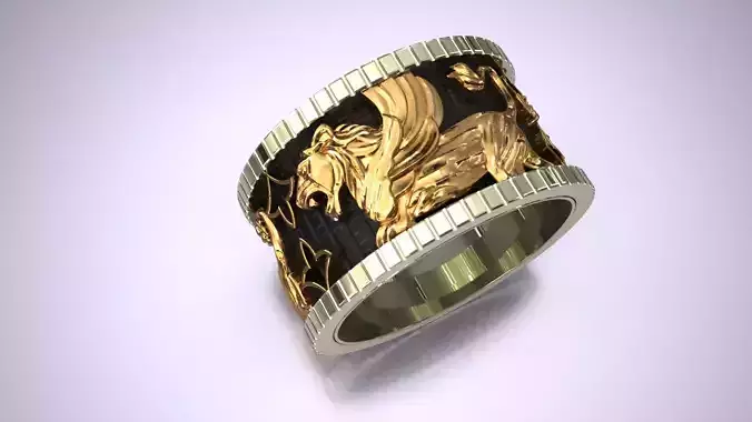 Lion Band Celtic Ring