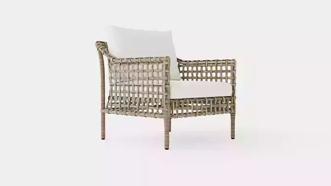 Santa Monica armchair classic grey Low-poly 3D model