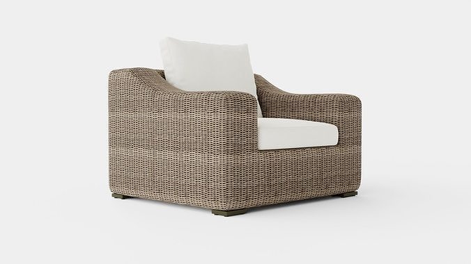 San Diego armchair vintage Low-poly 3D model