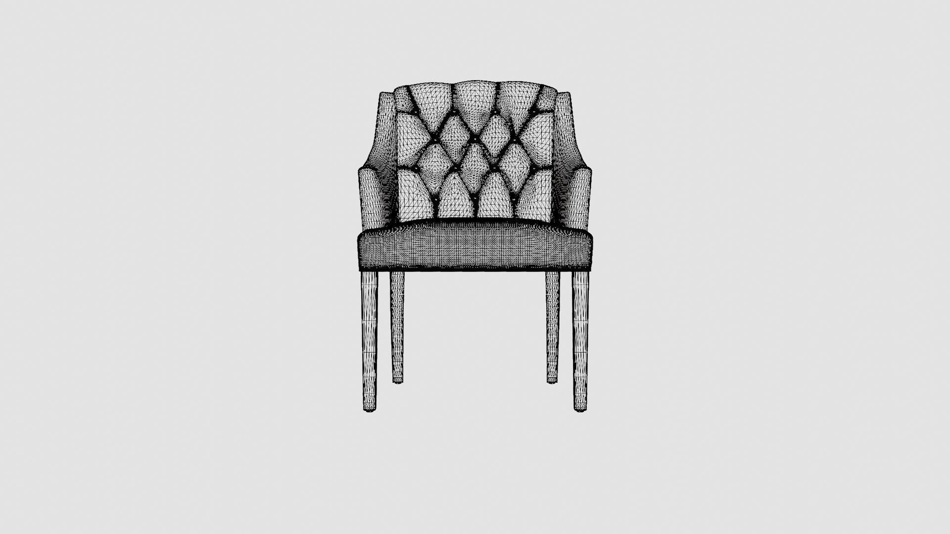 Delano armchair sand Low-poly 3D model_6