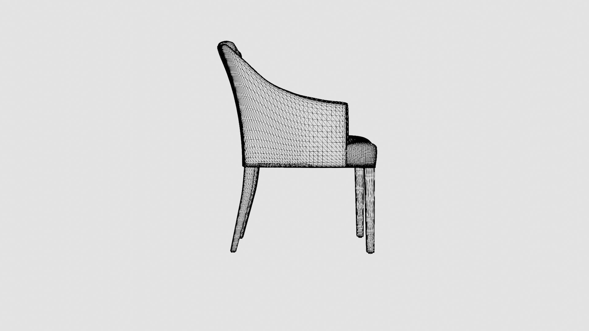 Delano armchair sand Low-poly 3D model_8