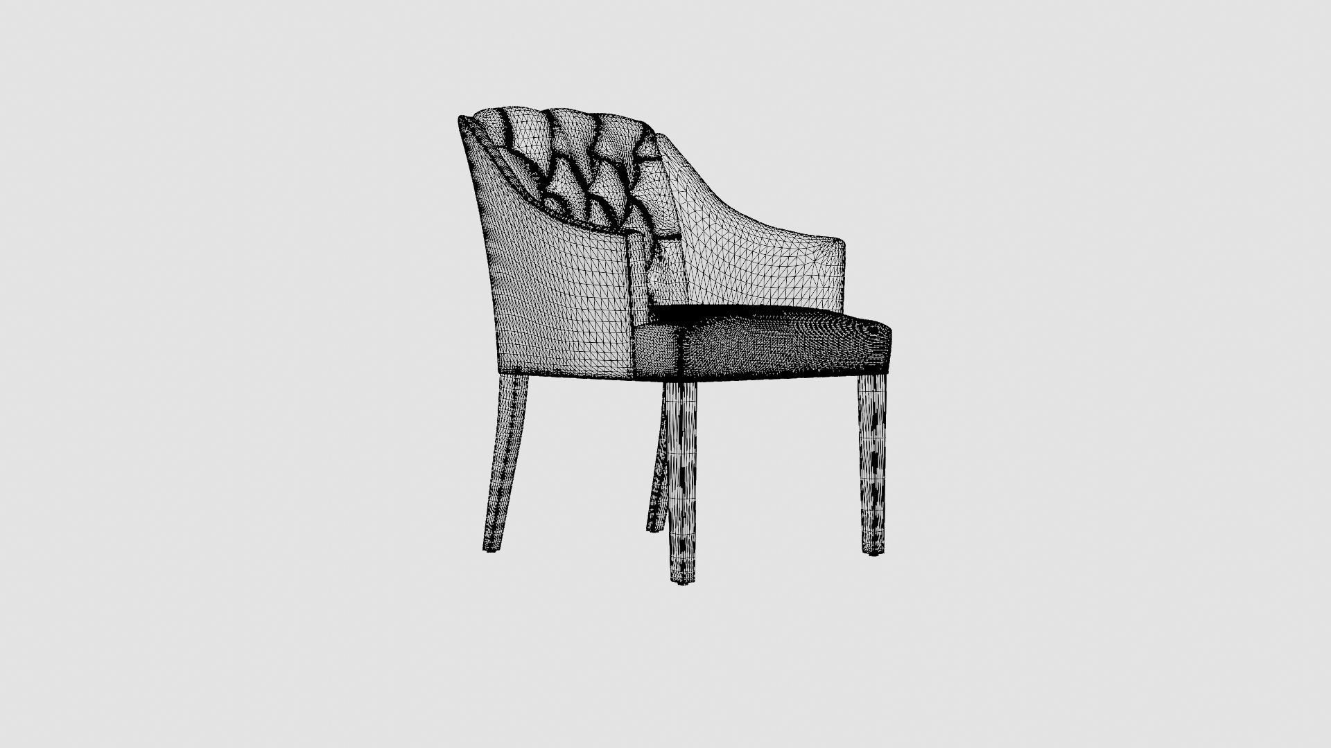 Delano armchair sand Low-poly 3D model_7