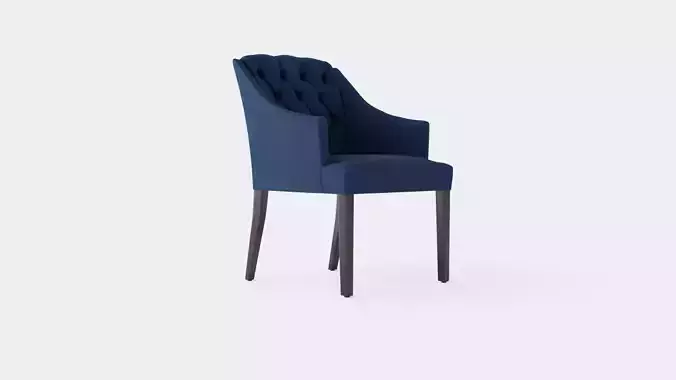 Delano armchair indigo Low-poly 3D model