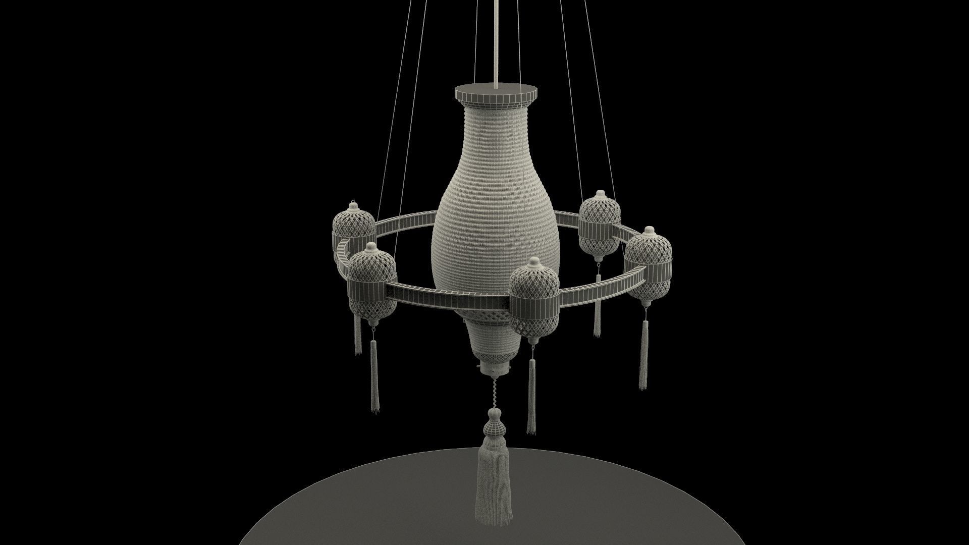 Chinese palace lantern 3D model_7