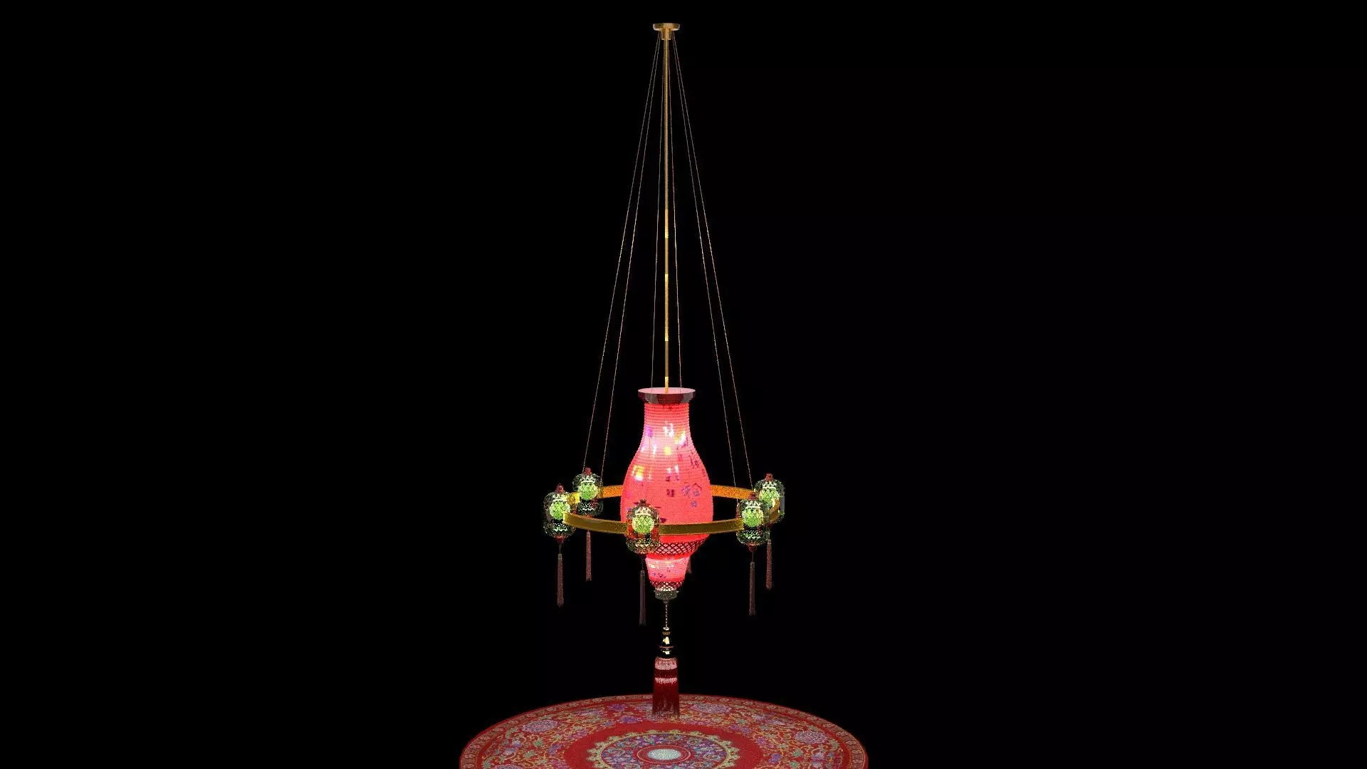 Chinese palace lantern 3D model_0