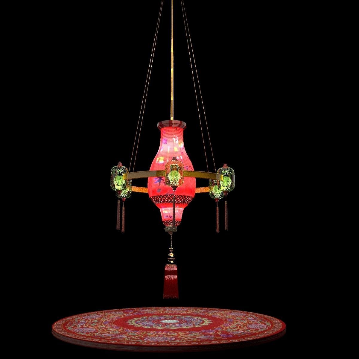 Chinese palace lantern 3D model_6