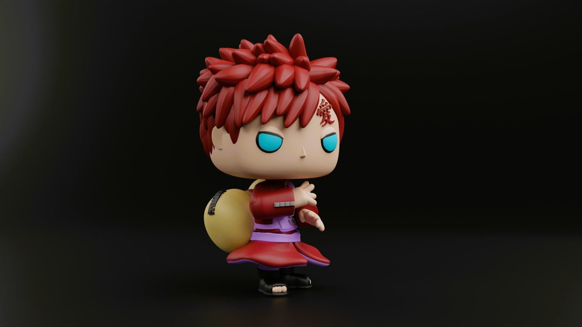 Gaara funko pop from the anime naruto shippuden 3D print model_6