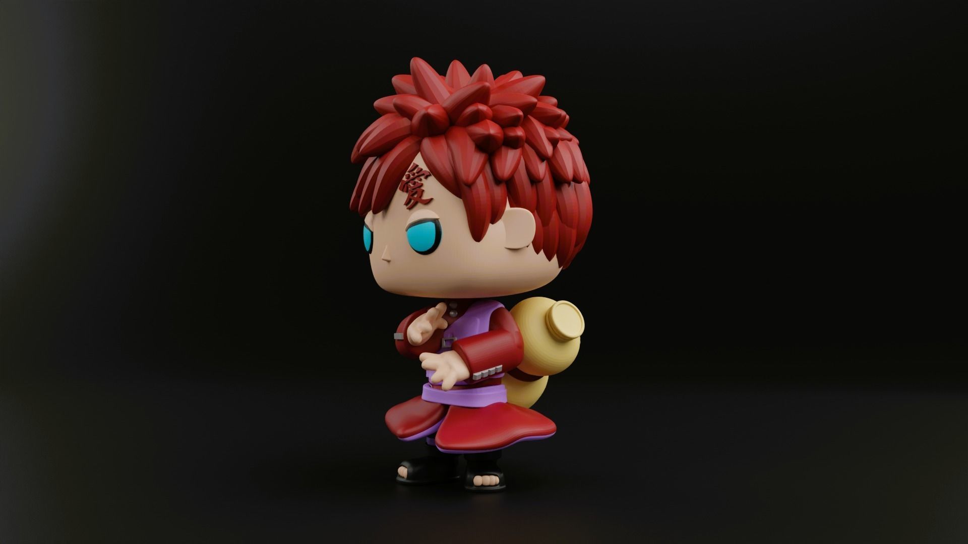 Gaara funko pop from the anime naruto shippuden 3D print model_4